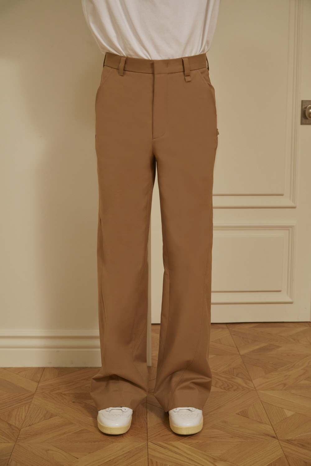 Flared Cotton Pants Camel