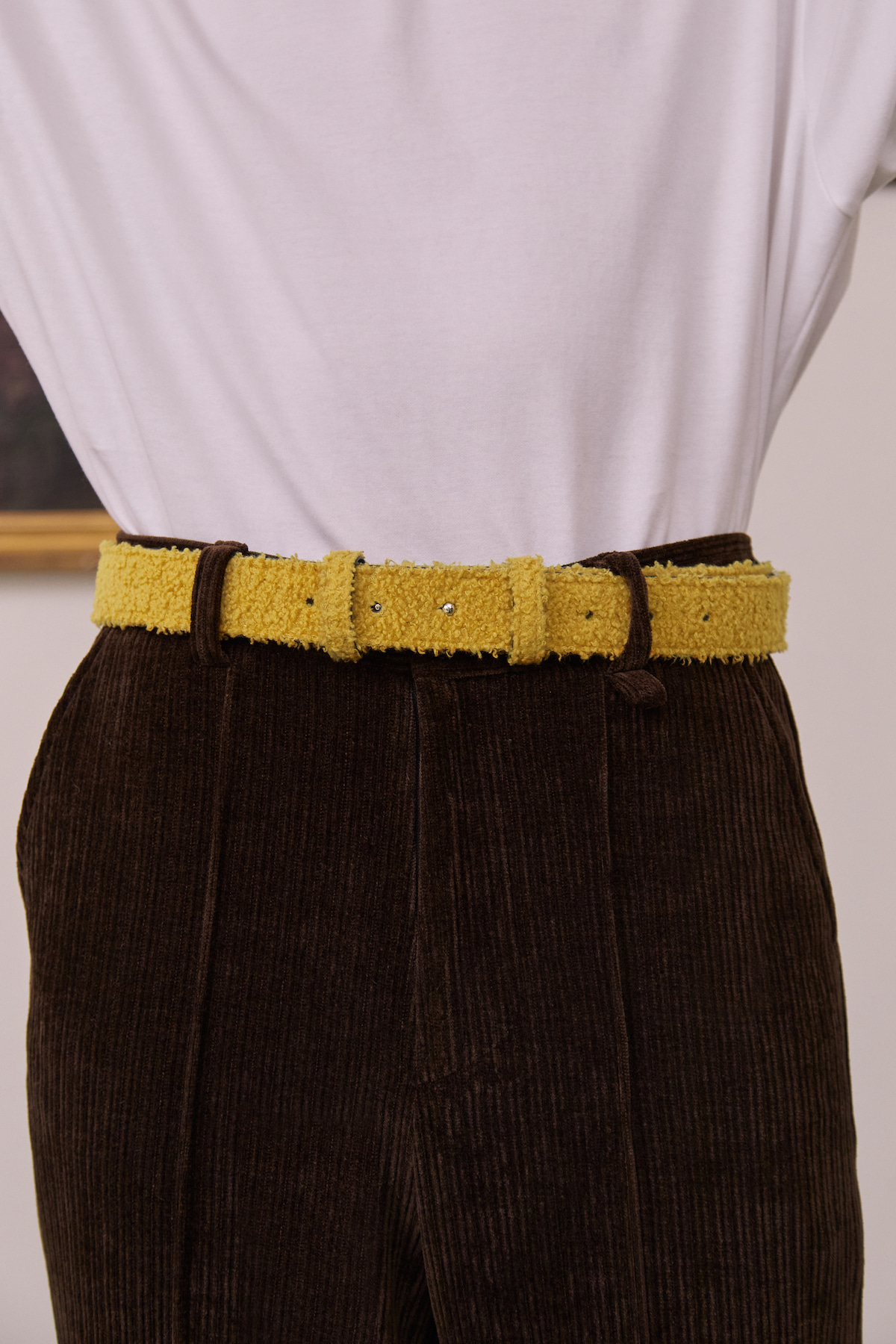 Boucle Leather Belt Yellow