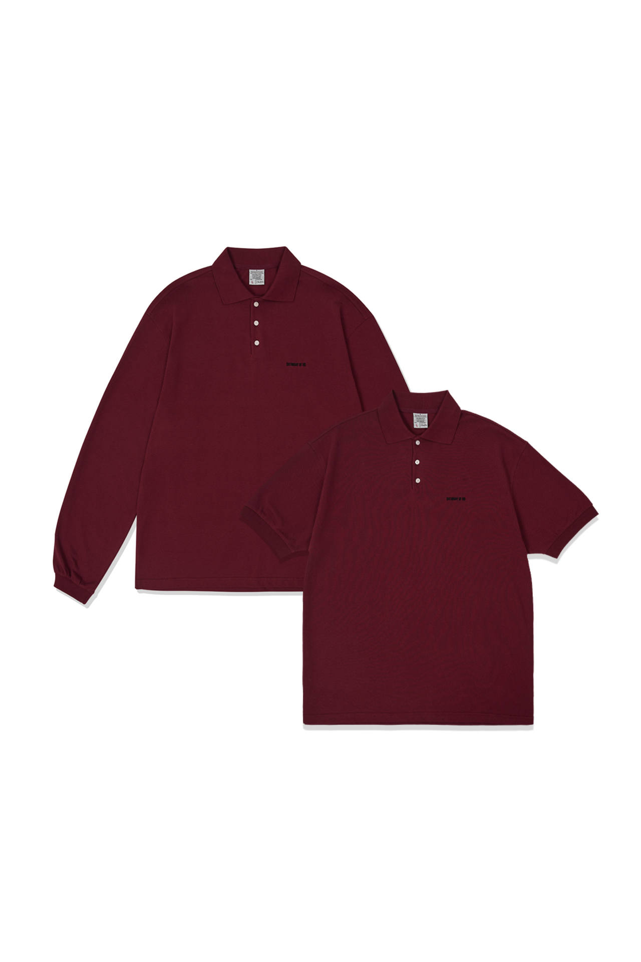 Layered PK Polo Shirt Burgundy (Short Sleeve, Long Sleeve Set)
