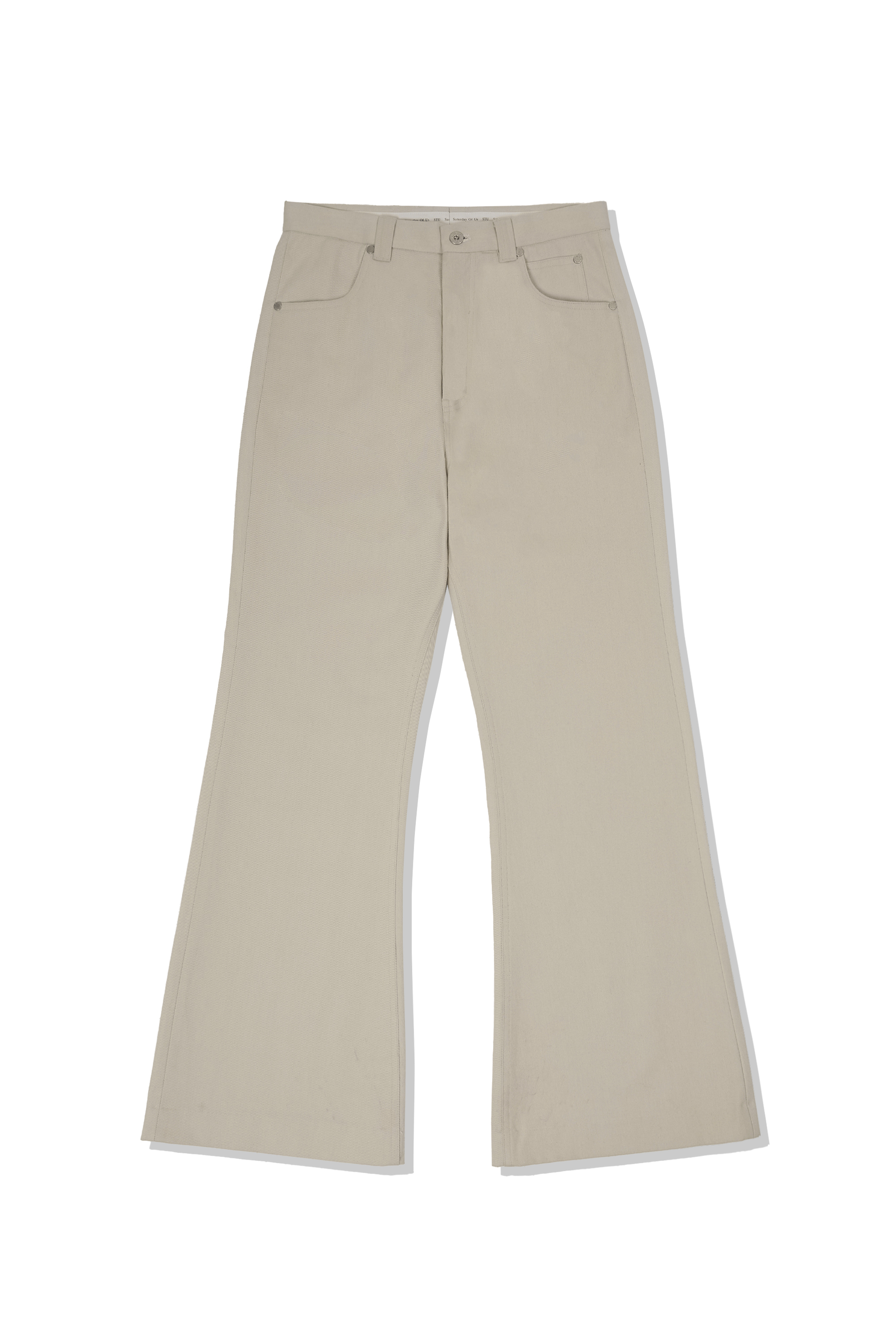 24 Spring Flared Cotton Pants Ivory